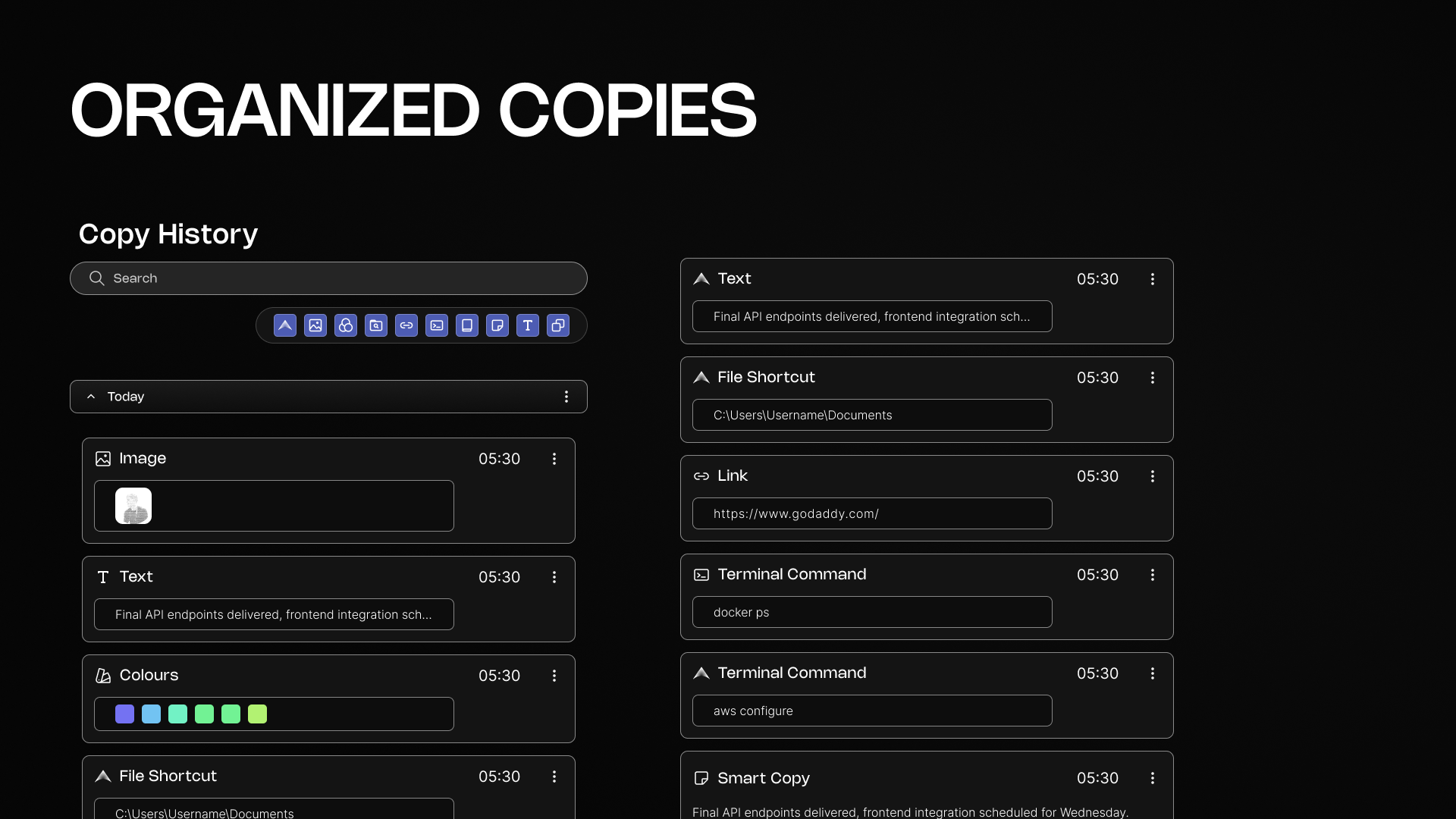 Organized Copies – Copy History in Clixz